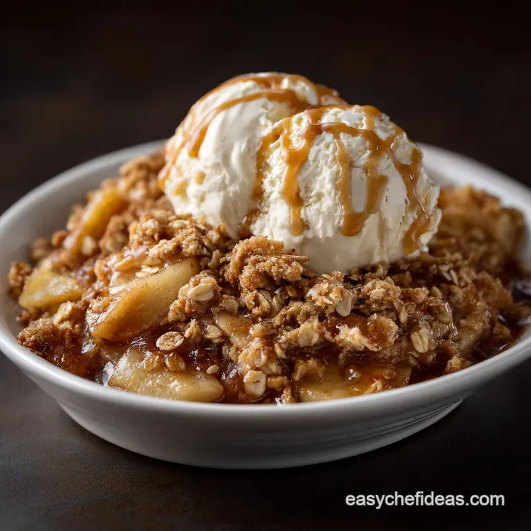 Cinnamon Apple Crisp with Oats: Chefs Easy Classic Recipe presentation