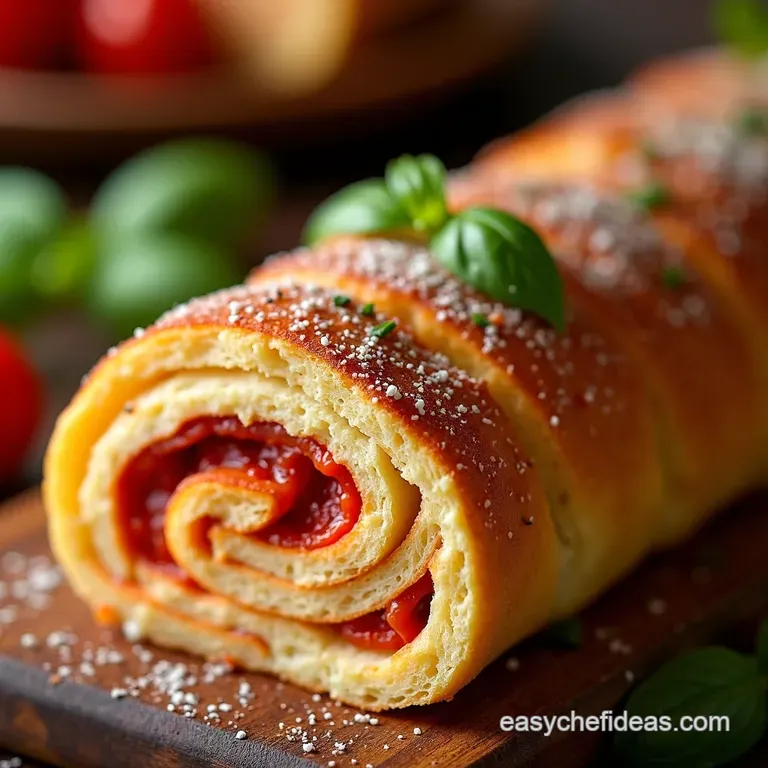 Classic Italian Stromboli a Slice of Heaven Rolled Up presentation