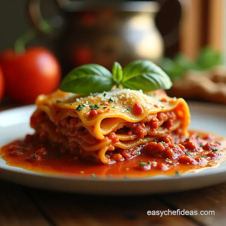 Classic Lasagna Bolognese presentation