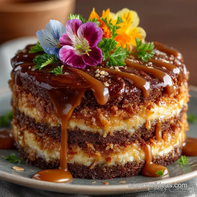 The Definitive Coconutpecan German Chocolate Cake a Layered Masterpiece presentation