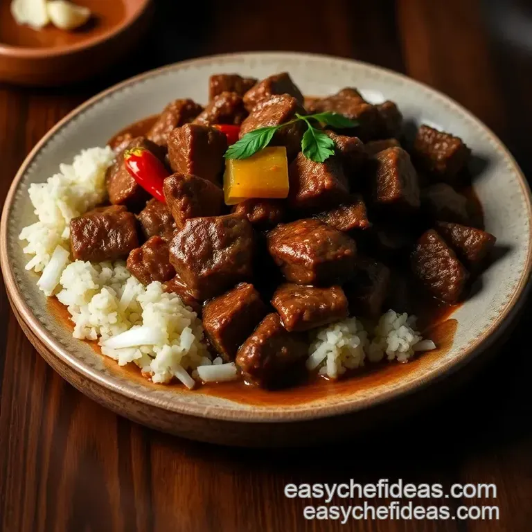Classic Malaysian Rendang Beef: a Spicy Aromatic Stew presentation
