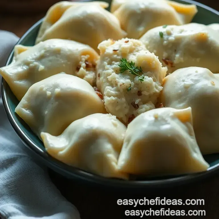 Classic Polish Pierogies &ndash; Soft Potato & Cheese Dumplings presentation