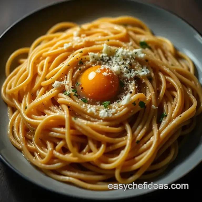 Classic Roman Carbonara: a Creamy Delight Without the Cream presentation