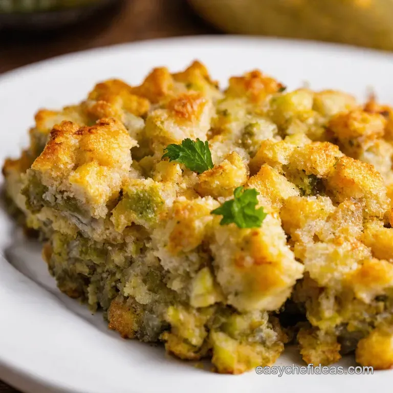 Classic Seaside Oyster Stuffing presentation