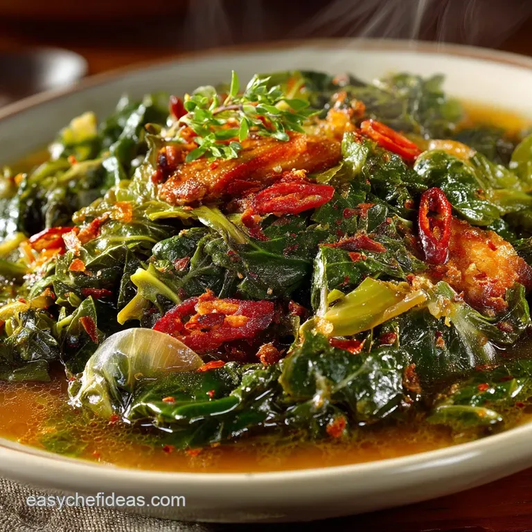 Deep South Comfort SlowSimmered Mixed Greens with Smoky Potlikker