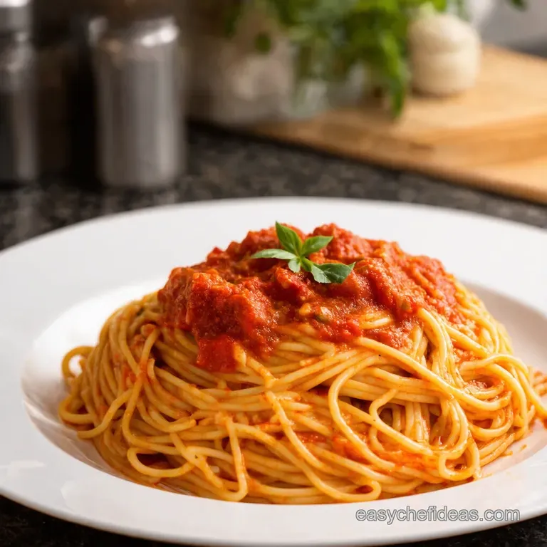 Classic Spaghetti Napolitana presentation