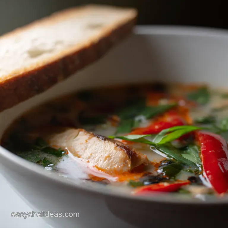 Classic Tom Yum Soup Thai Hot and Sour Soup presentation