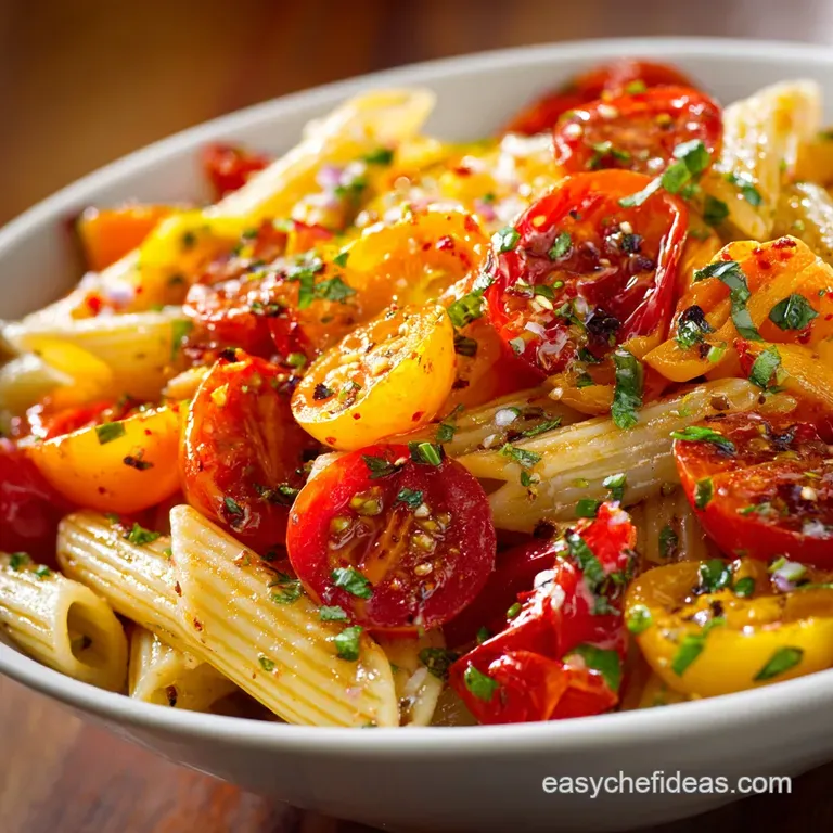 The Riviera Refresher Cold Summer Pasta with Burst Tomato Vinaigrette