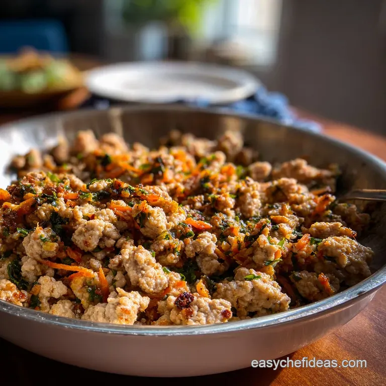 Perfectly cooked ground turkey, seasoned and piled high in a white bowl. Steam suggests it's fresh and hot.
