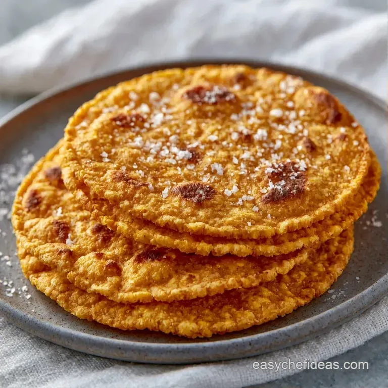 Three crisp, golden corn discs arranged on a slate platter with dollops of bright lime crema and fresh cilantro.
