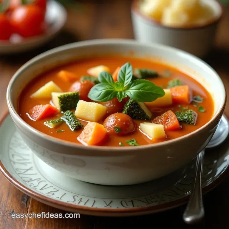 Cozy Carbconscious Garden Vegetable Soup presentation