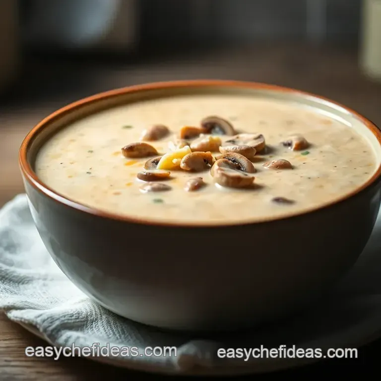 Cozy Creamy Mushroom Soup presentation