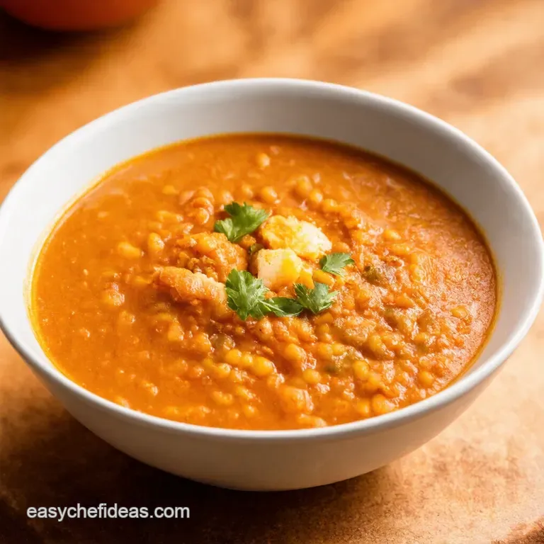 Cozy Spiced Red Lentil Soup presentation