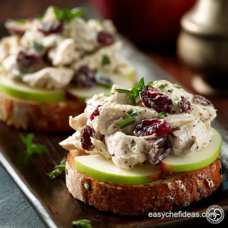 Cranberry Chicken Salad on Apple Slices: The Perfect Healthy High Protein Meal