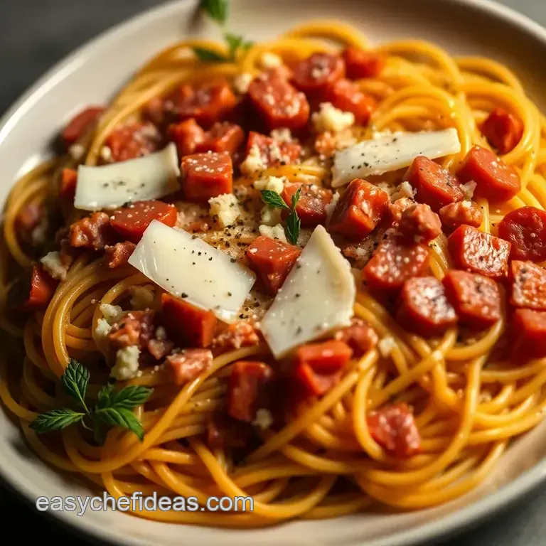Creamy Carbonara Meat: an Italian Classic with a Hearty Twist presentation