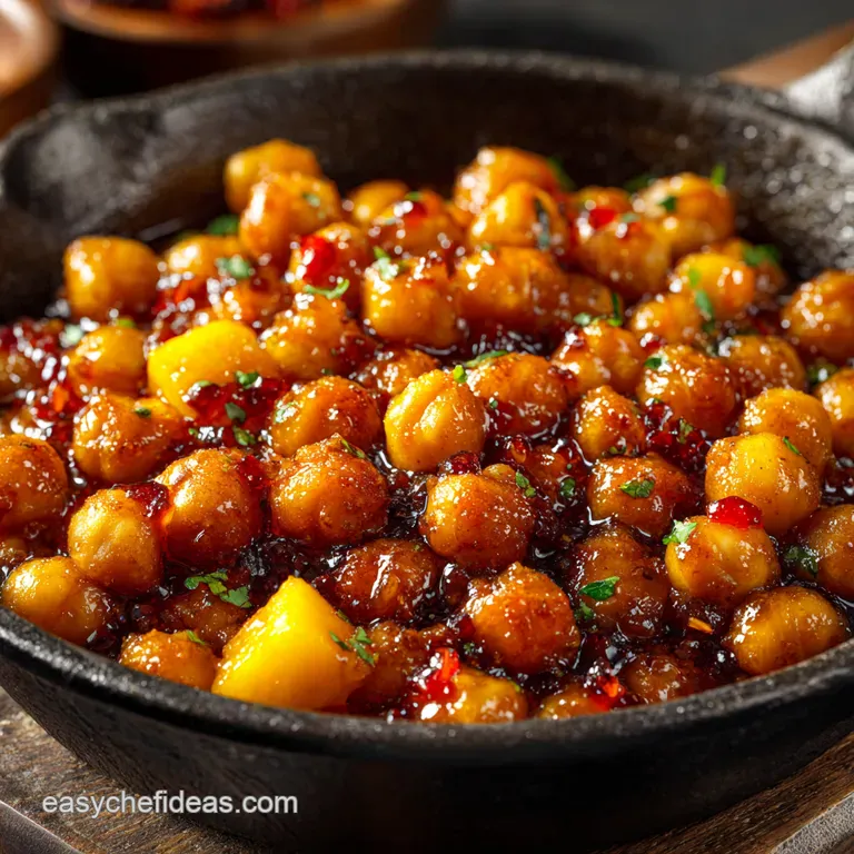 Creamy Chana Masala with Olive Mango presentation
