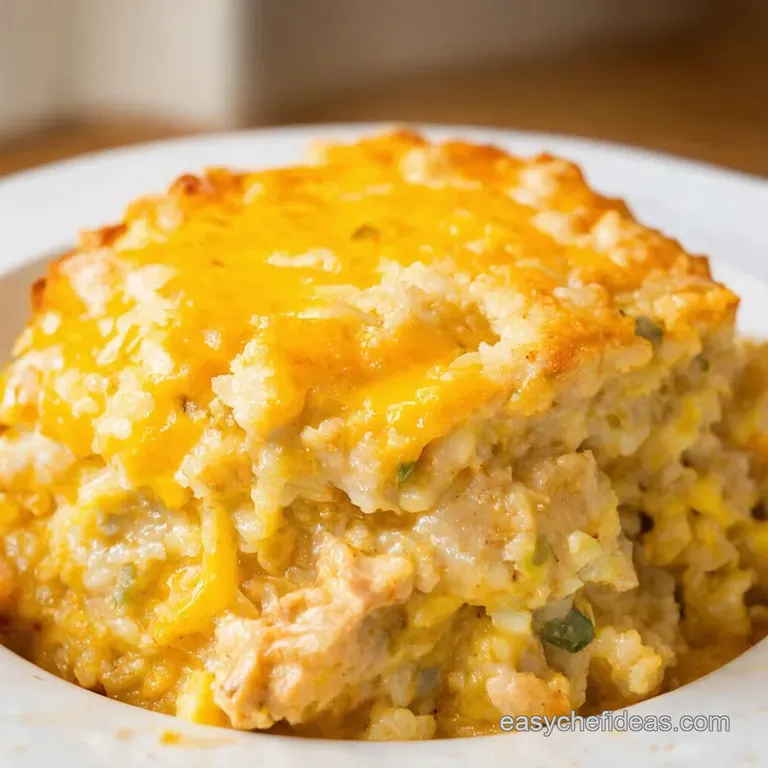 Creamy Cheesy Chicken Rice Casserole presentation