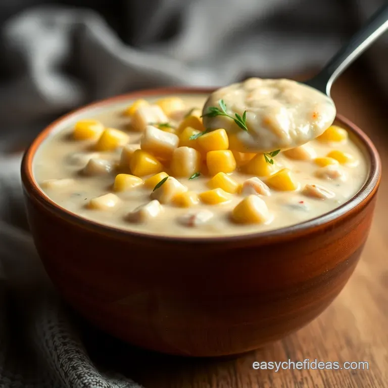 Creamy Chicken Corn Chowder: a Hug in a Bowl presentation