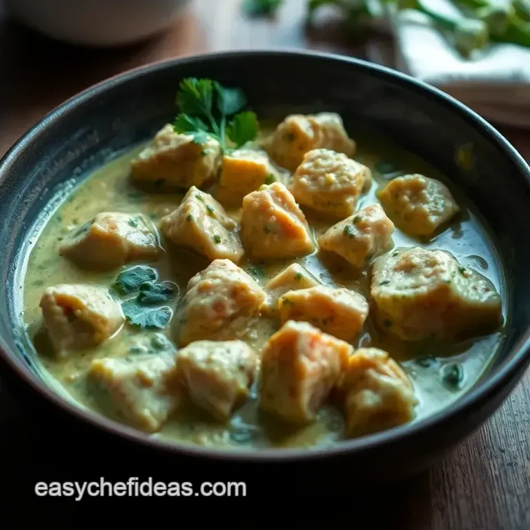 Creamy Chicken Green Curry with Fresh Herbs presentation