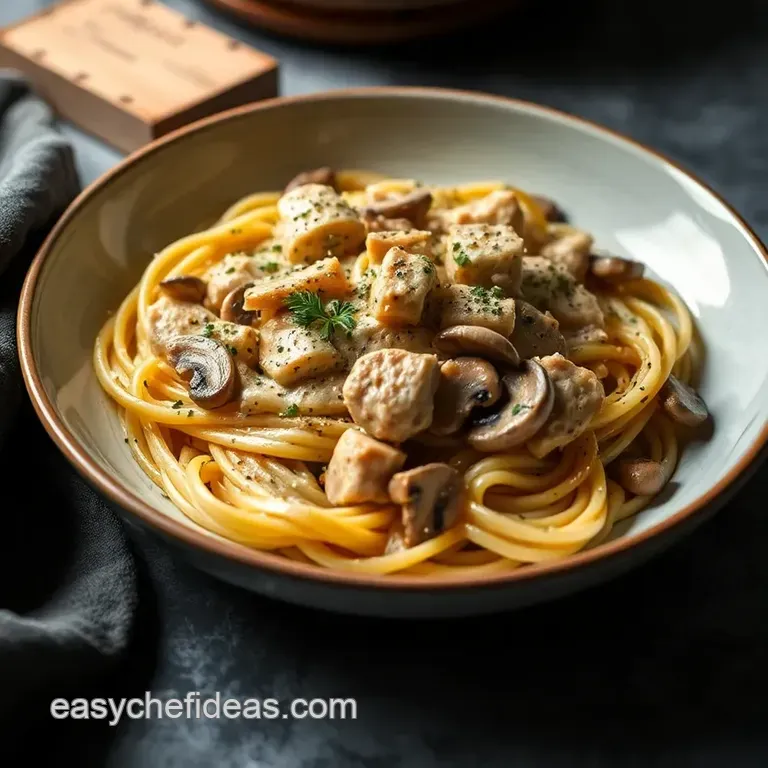 Creamy Chicken Marsala Pasta Delight presentation
