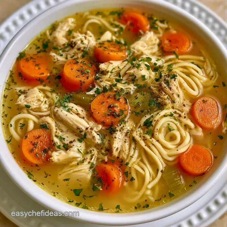 Steaming white ceramic bowl filled with a thick, golden broth, bright orange carrots, and a sprinkle of fresh parsley.