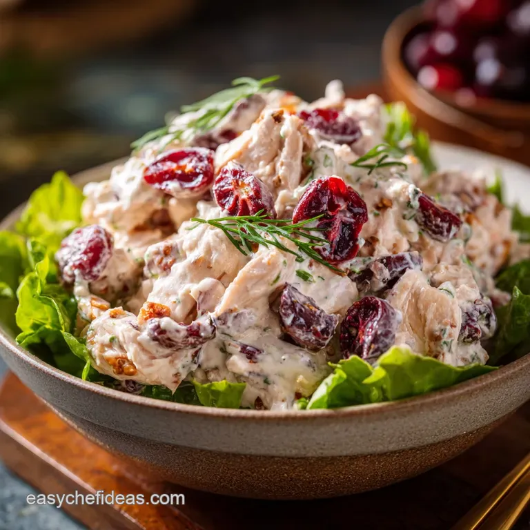 The Quintessential Creamy Cranberry and Pecan Chicken Salad presentation