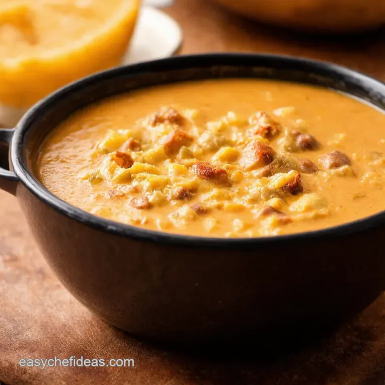 Creamy Crockpot Cheeseburger Soup presentation