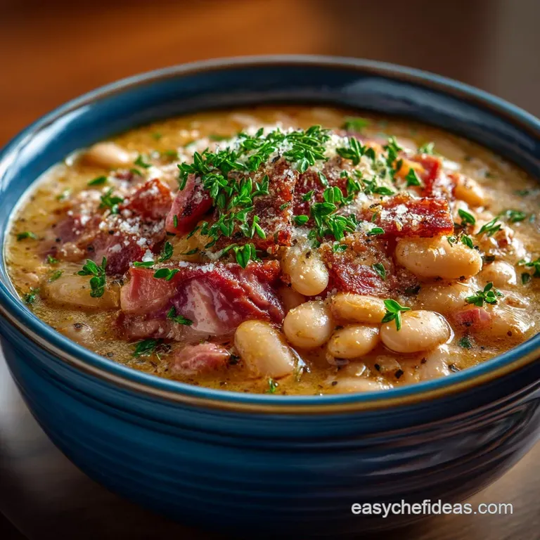 Creamy SlowCooker Great Northern Beans with Ham Hock
