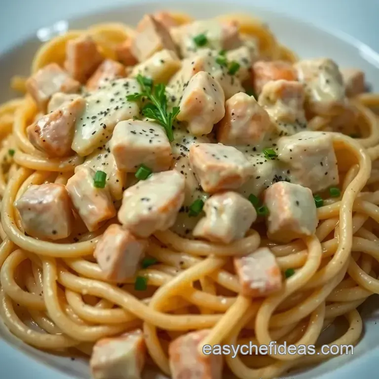 Creamy Dreamy Chicken Alfredo Pasta presentation