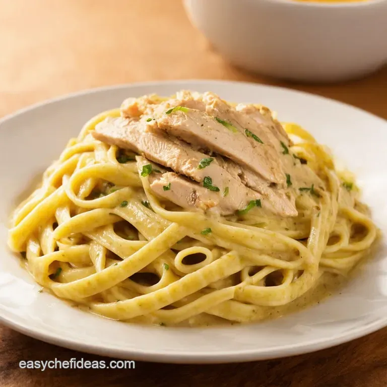 Creamy Dreamy Chicken Fettuccine Alfredo presentation