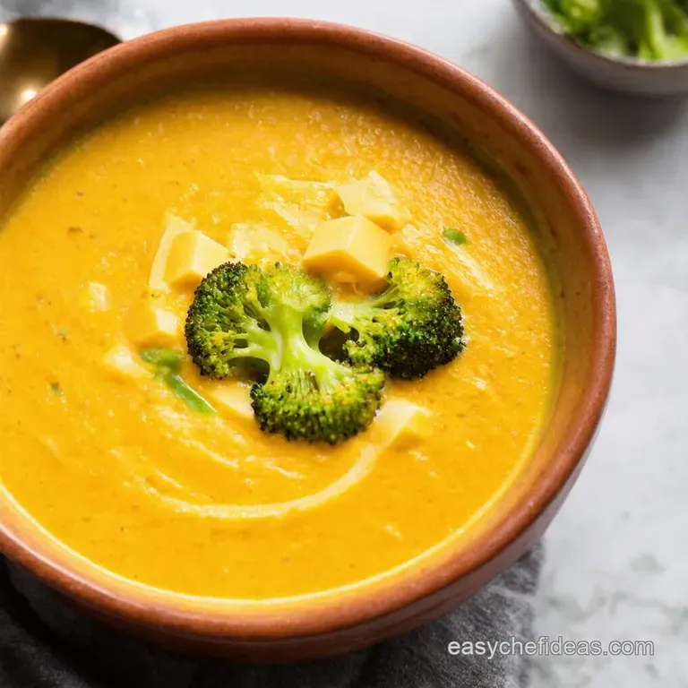 Creamy Dreamy Keto Broccoli Cheddar Soup presentation