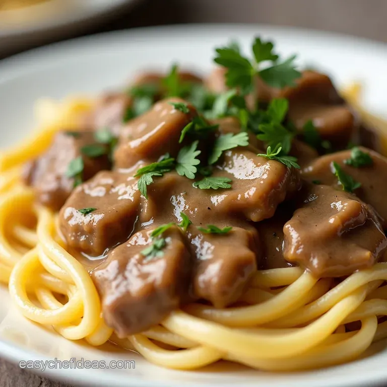 Creamy Dreamy Slow Cooker Beef Stroganoff