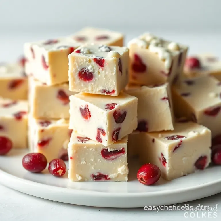 Creamy Dreamy White Chocolate Cranberry Fudge