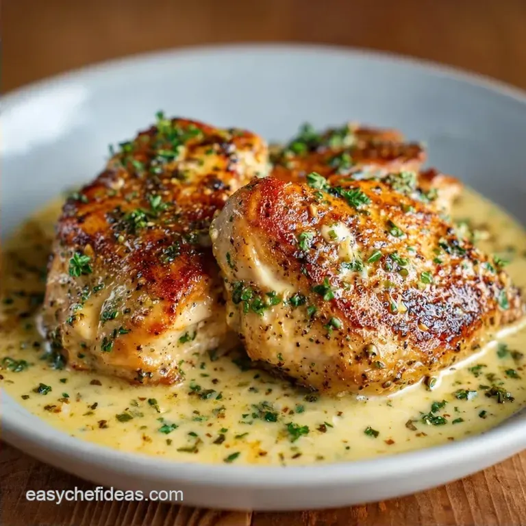 Creamy Garlic Chicken Thighs: Crispy and Velvety