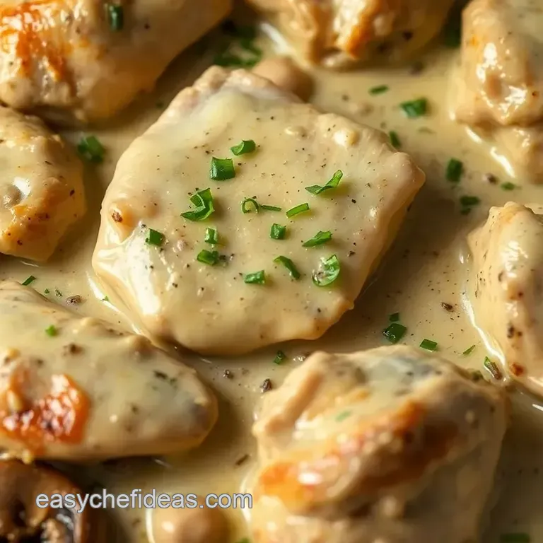Creamy Garlic Chicken with Mushrooms presentation