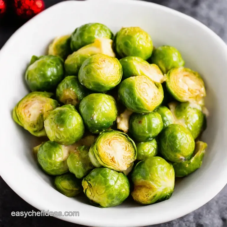 Creamy Garlic Parmesan Brussels Sprouts presentation