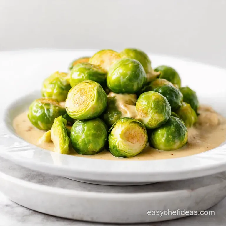 Creamy Garlic Parmesan Brussels Sprouts