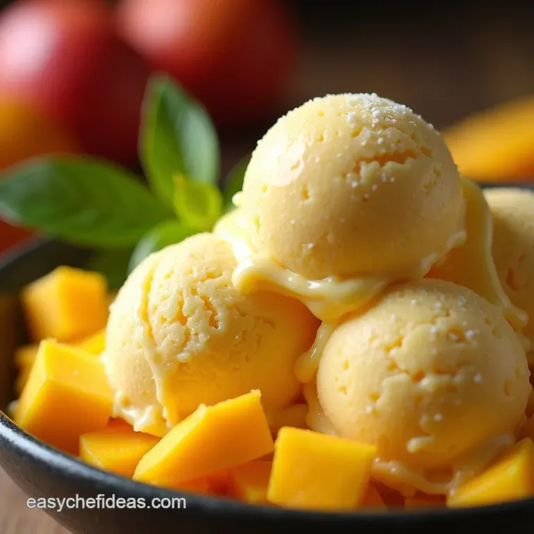 The Ultimate Creamy Homemade Mango Ice Cream Nofuss Full of Tropical Flavour presentation