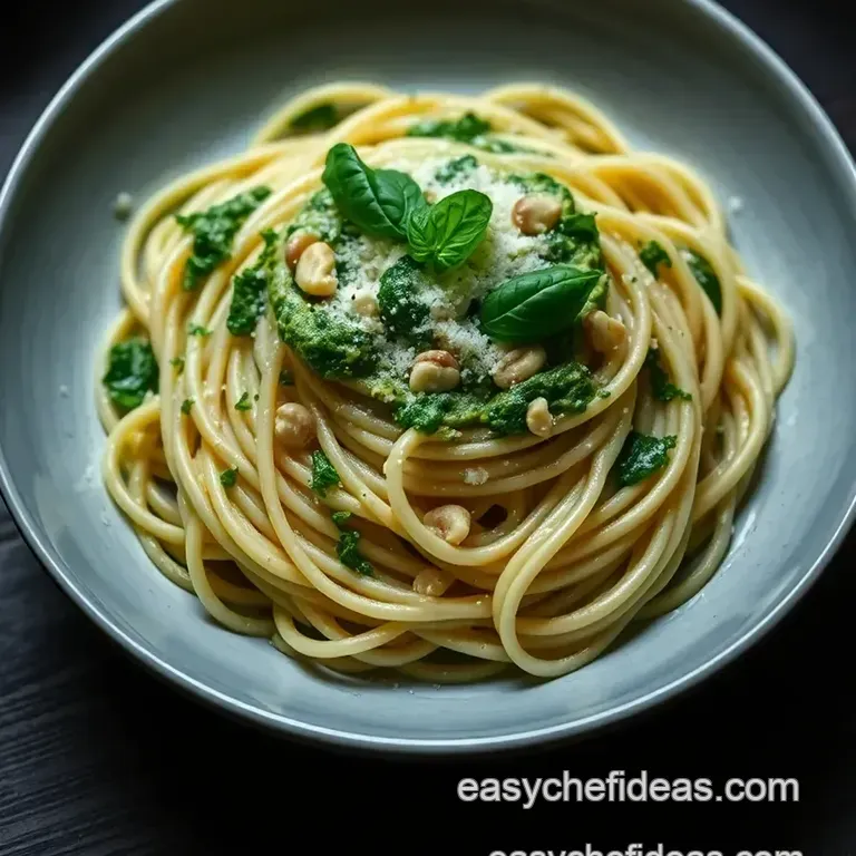 Creamy Pesto Pasta Delight presentation