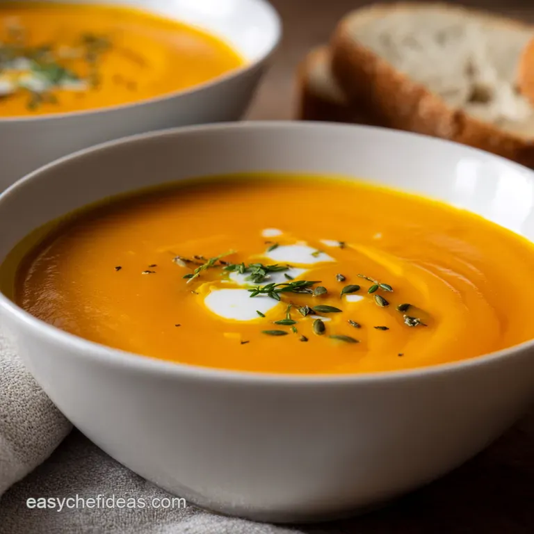 Creamy Roasted Butternut Squash Soup with a Hint of Ginger