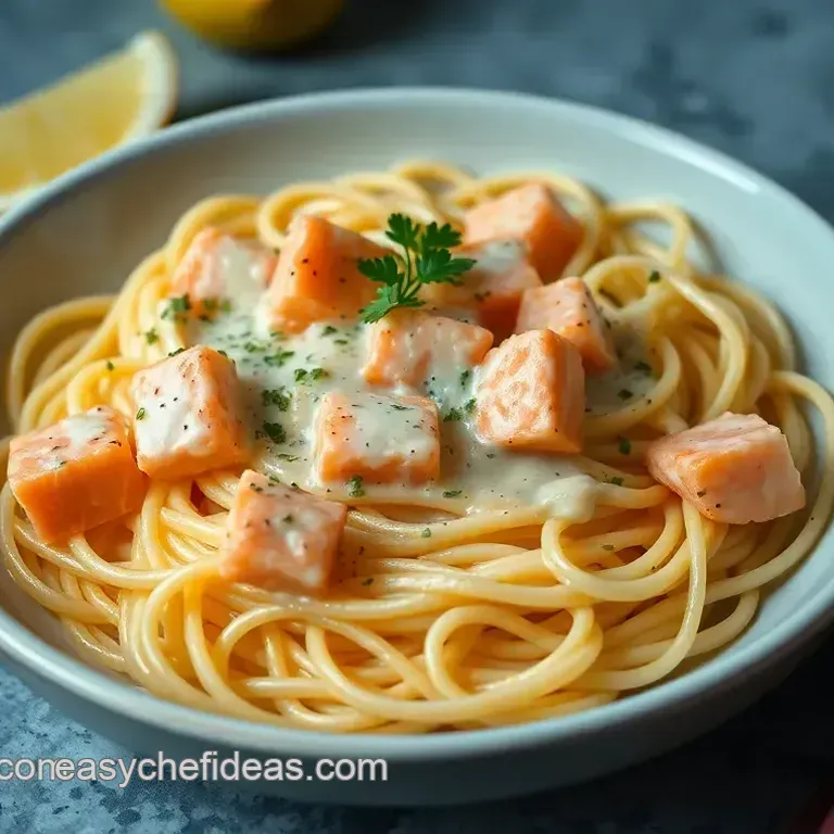 Creamy Salmon Alfredo Pasta Delight