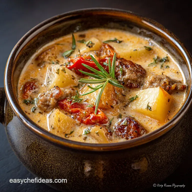 Creamy Sausage and Potato Soup with Kale (Tuscan Style Heart-Warmer)