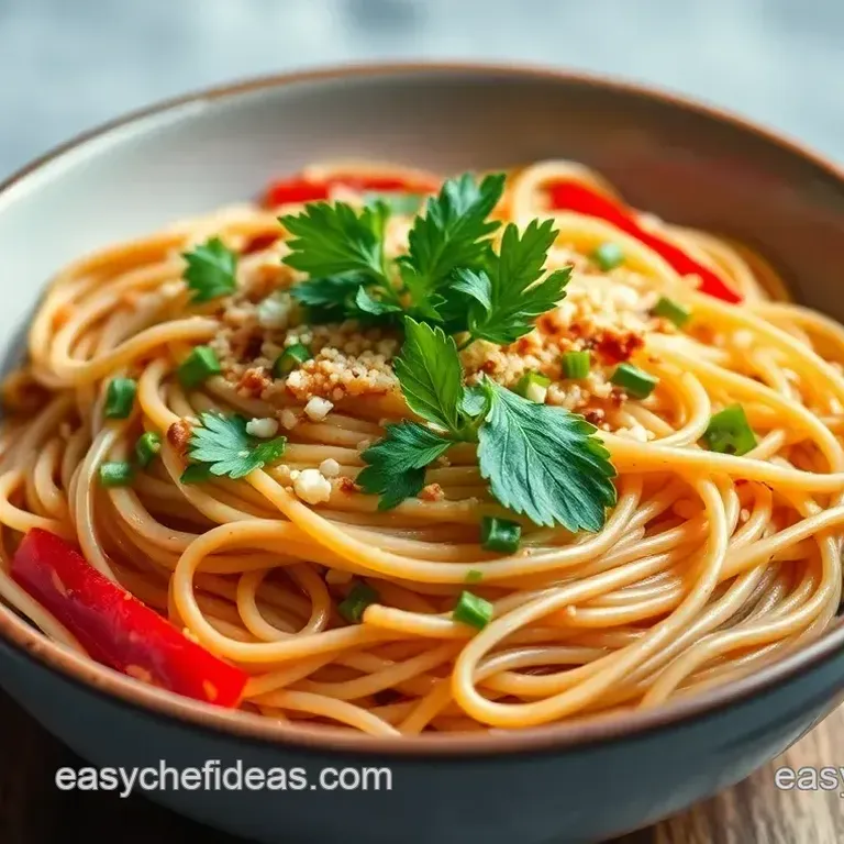 Creamy Sesame Noodles with Veggies & Fresh Herbs