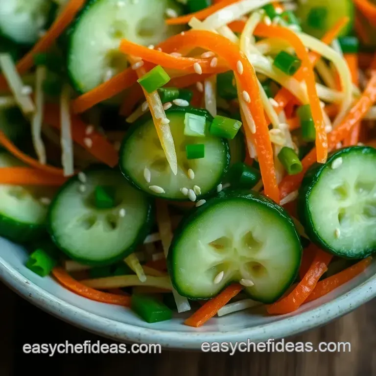 Crisp & Tangy Asian Cucumber Salad presentation