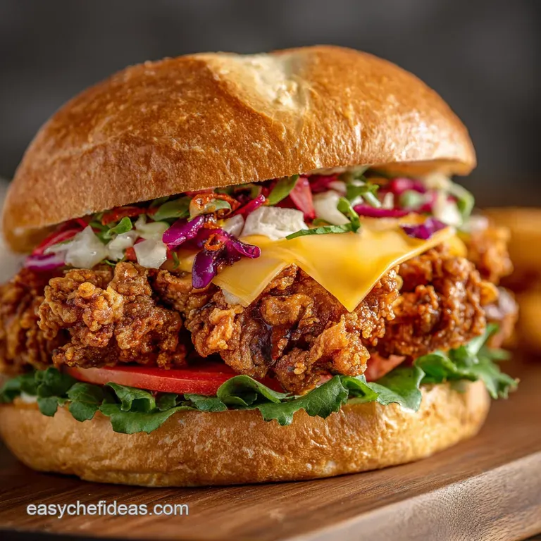 The Golden Ratio Ultimate Air Fried Buttermilk Chicken Sandwich presentation