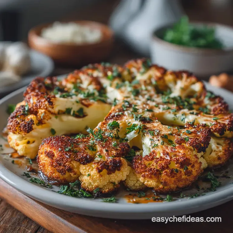 The Golden Crown Perfectly Crispy Baked Cauliflower Steaks with Smoked Paprika Lemon