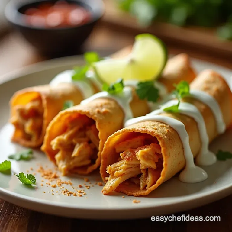 The Weeknight Wonder Crispy Ovenbaked Shredded Chicken Taquitos presentation