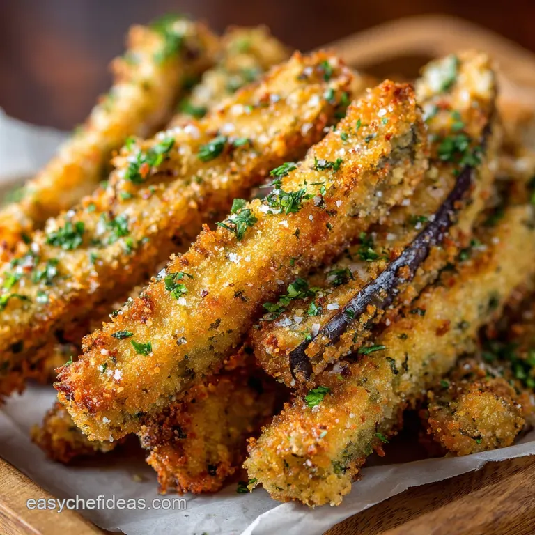 Breaded Eggplant Sticks with UltraCrispy Panko Parmesan Crust