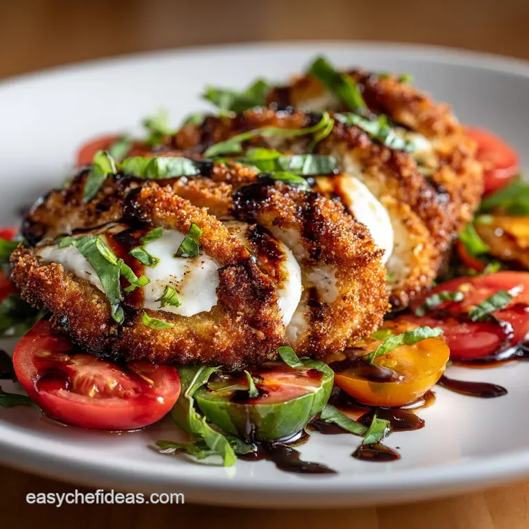 The Golden Cutlet Caprese a Crispy Chicken Salad That Sings of Summer presentation