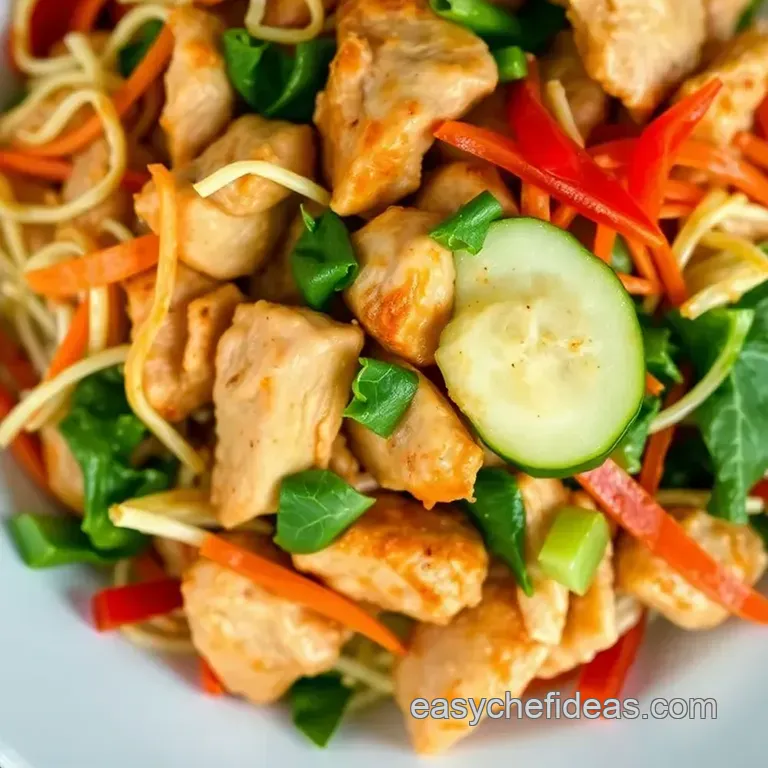 Crispy Chinese Chicken Salad with Sesame Dressing presentation